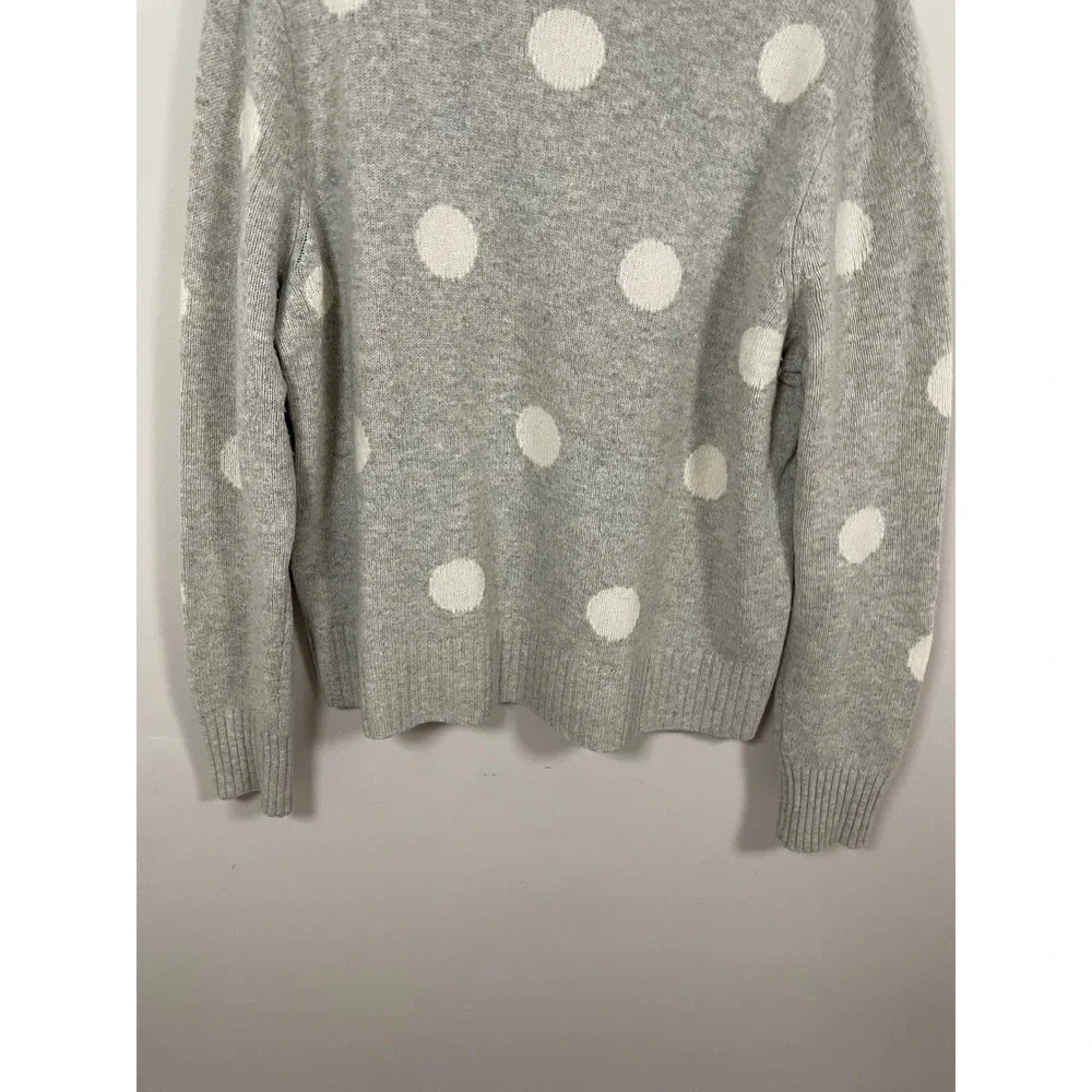 J.Crew Always 1988‎ Rollneck Sweater in Gray Polka Dot Size Large